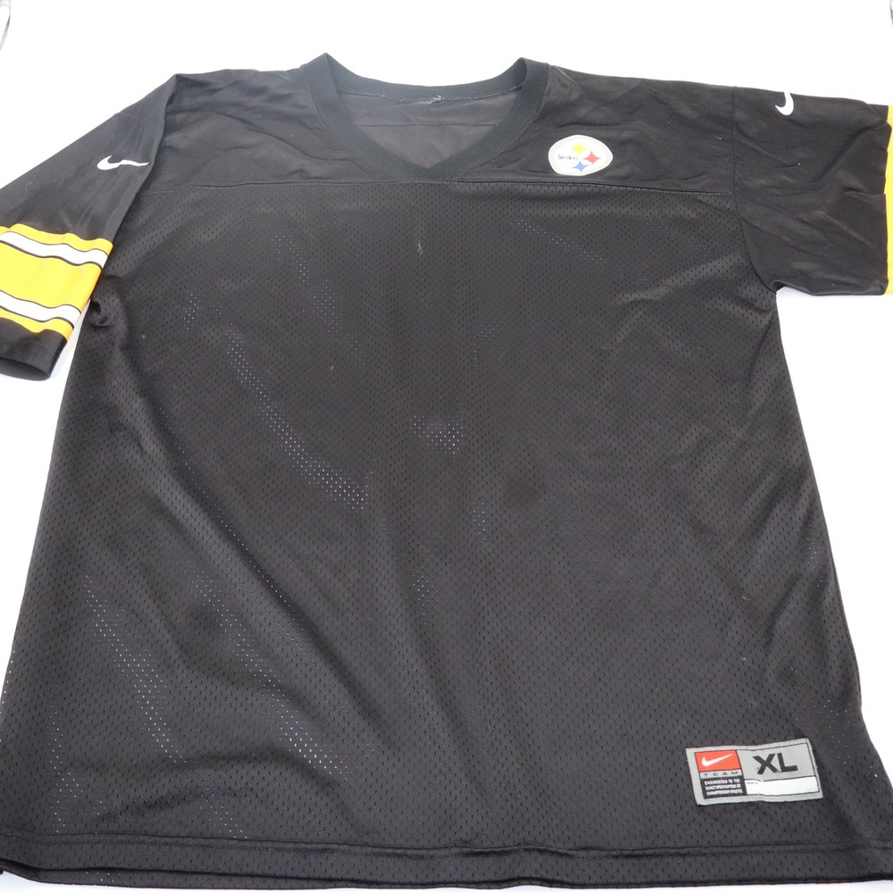 Nike Pittsburgh Steelers NFL Mesh Jersey Mens XL Black V-Neck Striped Sleeve USA